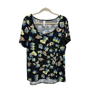 Disney Toy Story The Claw Aliens Black LulaRoe Classic Tee Size XL Womens